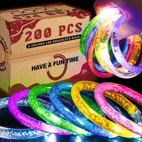 BYONEBYE glow bracelets in a 200 piece set for vibrant party wear