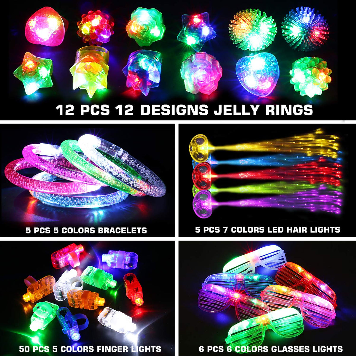 BYONEBYE jelly rings flashing designs add color and fun to outfits