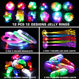 BYONEBYE jelly rings flashing designs add color and fun to outfits