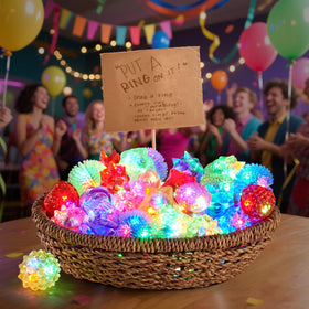 Kids wearing BYONEBYE glow rings for safe, comfortable all-night fun