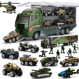 BYONEBYE military truck carrier 26pc set for imaginative play and storytelling.
