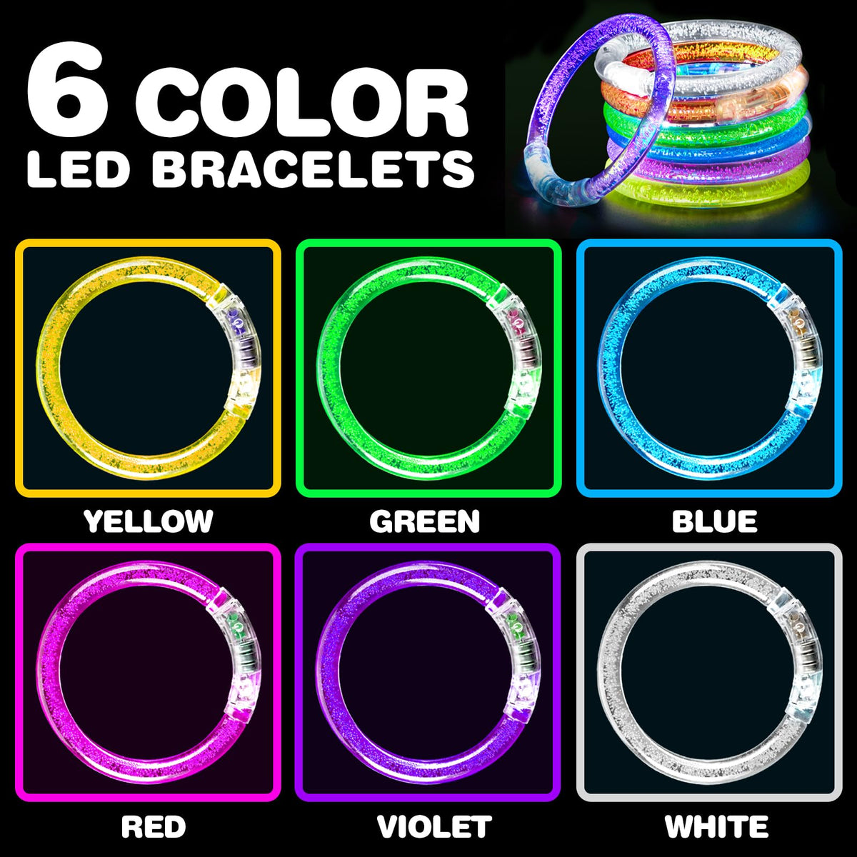 BYONEBYE glow bracelets made from non toxic acrylic for safe, comfortable wear