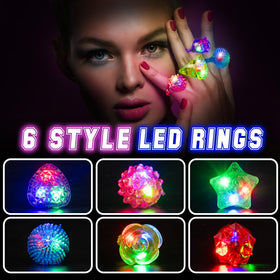 Rave glow rings by BYONEBYE shine on the dance floor
