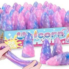 BYONEBYE unicorn slime kit with display box for easy party organization.