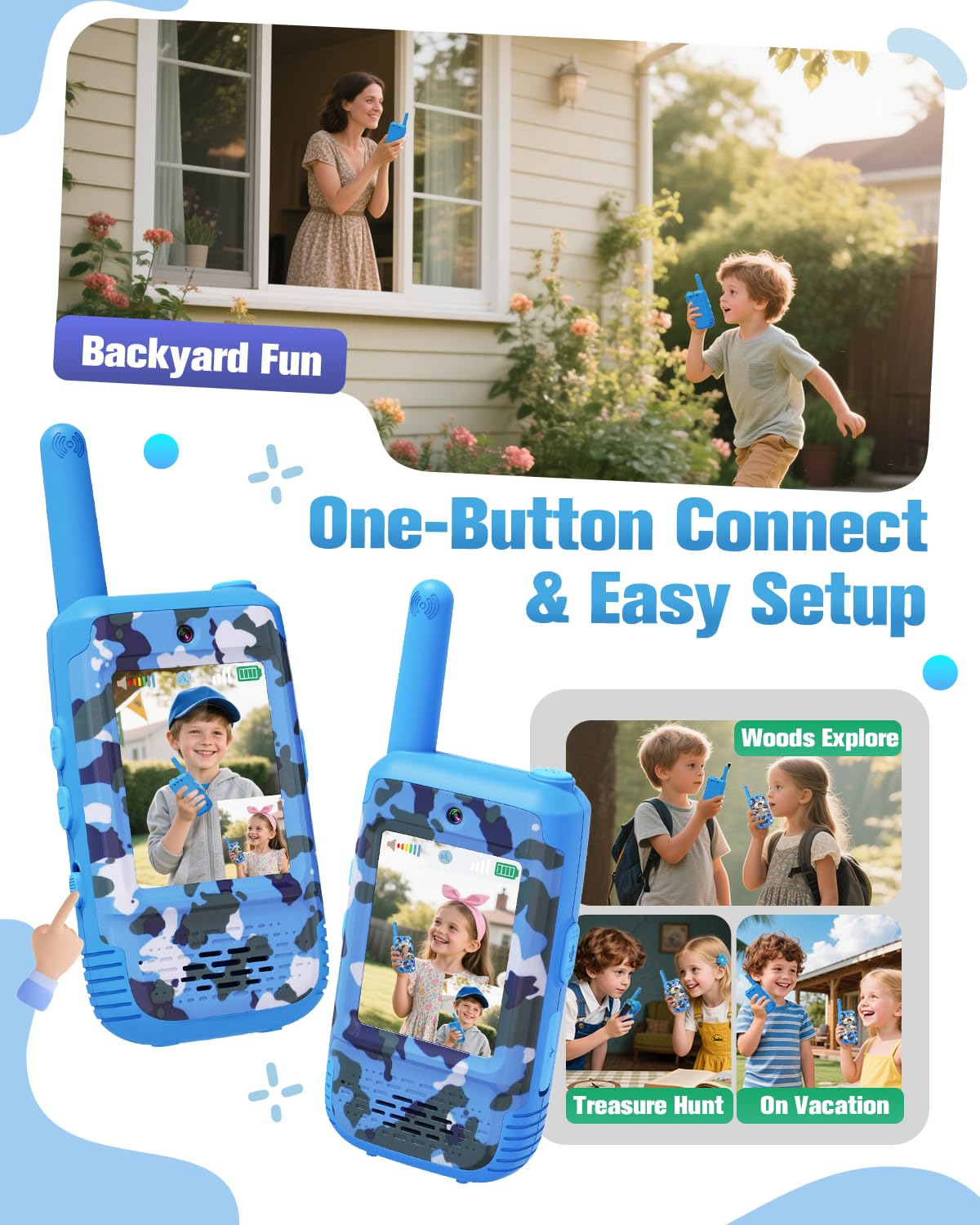 Byserten camo design walkie talkies highlighting rugged outdoor toy durability