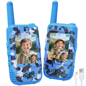 Byserten video walkie talkies front view for kids with real-time chat and visuals