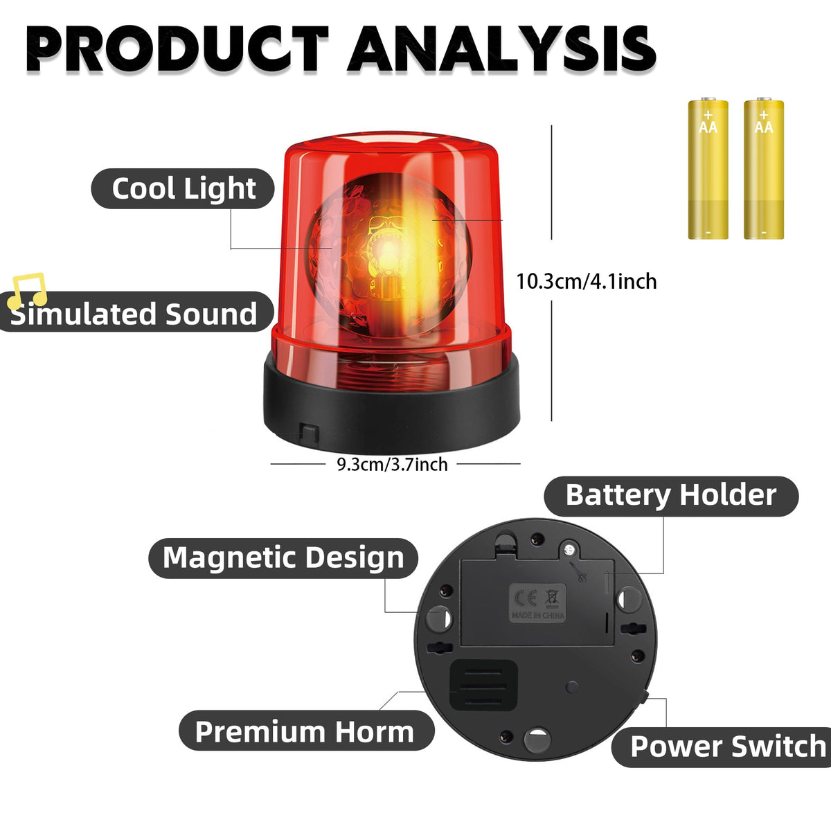 BYTEWAR police light delivers realistic siren simulation and bright LED flashes.