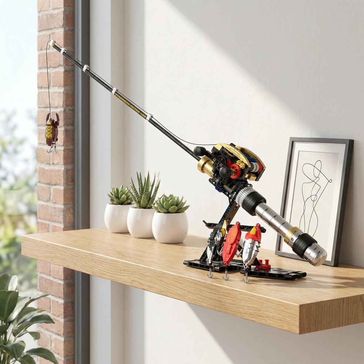 BYTLK fishing rod with metal-finish handles emphasizes durable, tactile craftsmanship