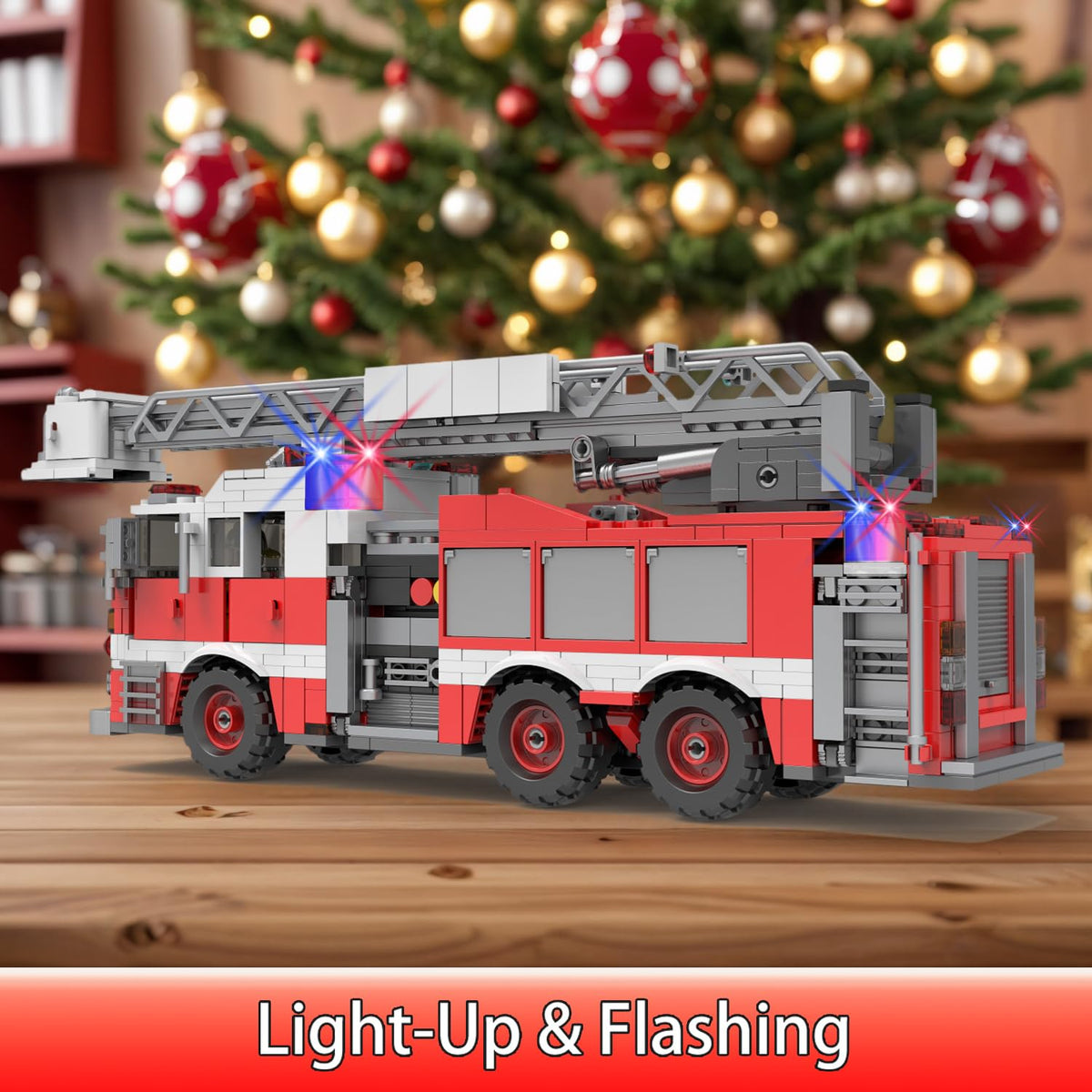 BYWBRICKIFY extended rotating ladder shows 360-degree reach for rescue play.