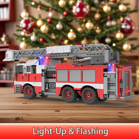 BYWBRICKIFY extended rotating ladder shows 360-degree reach for rescue play.