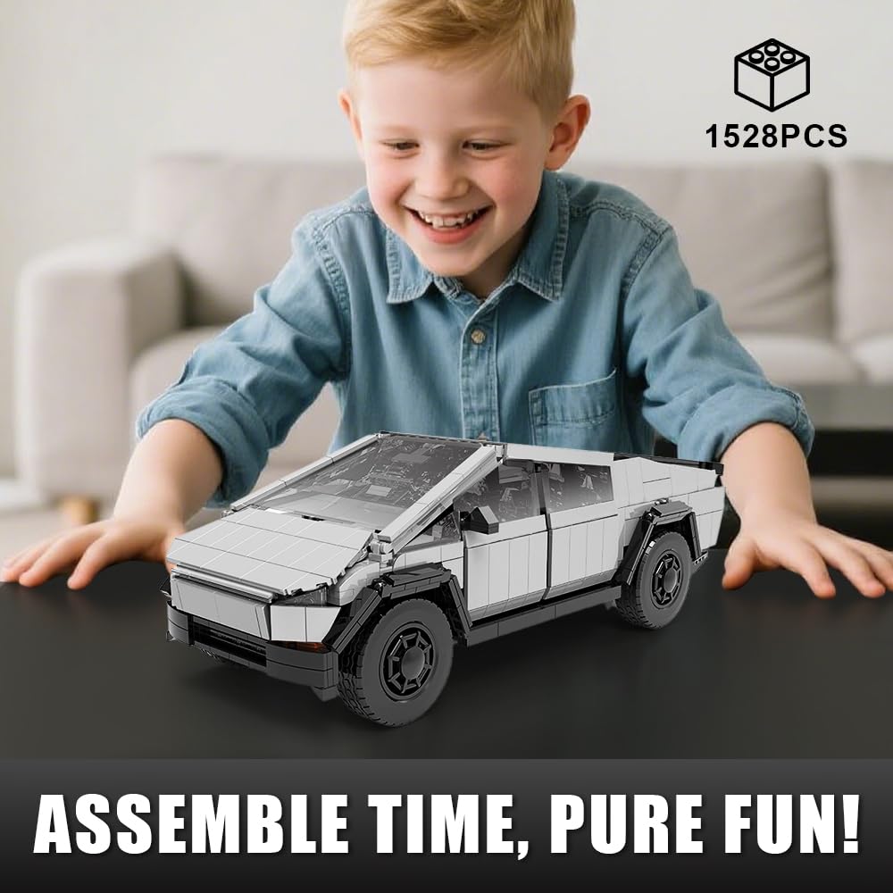 BYWBRICKIFY gift-ready display truck ideal for desks and shelves.