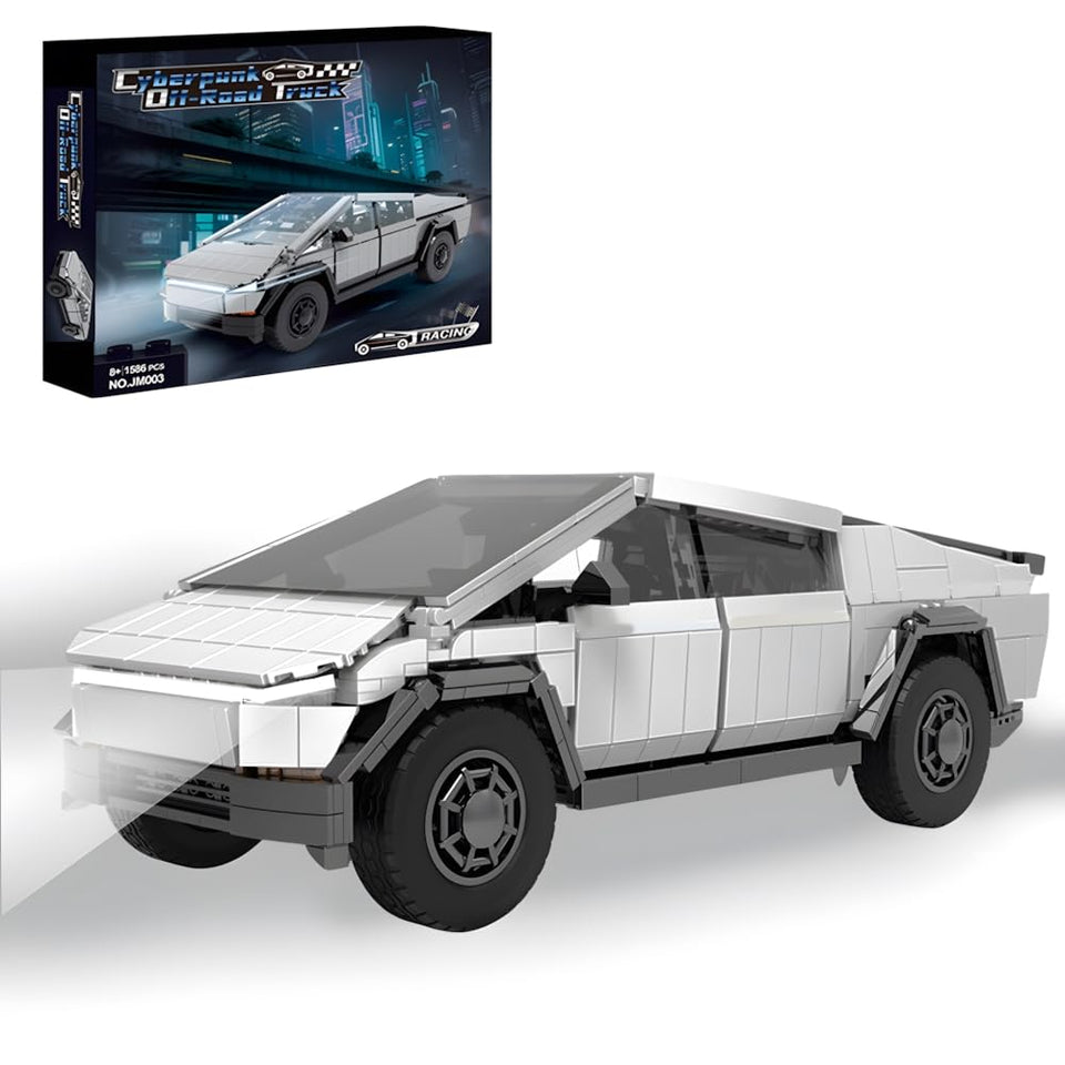 BYWBRICKIFY light-up truck front lights highlight the cyber design for interactive display.