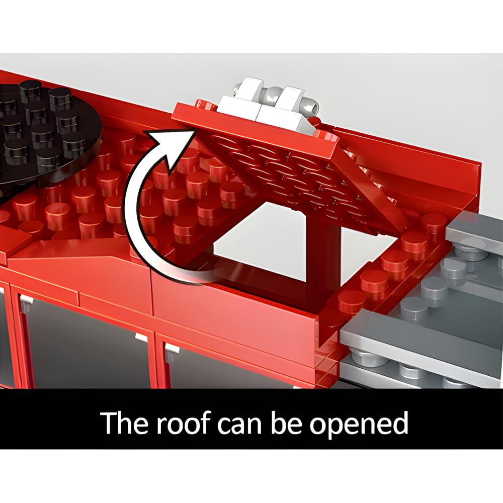 BYWbricks fire truck tailgate open for easy access and display