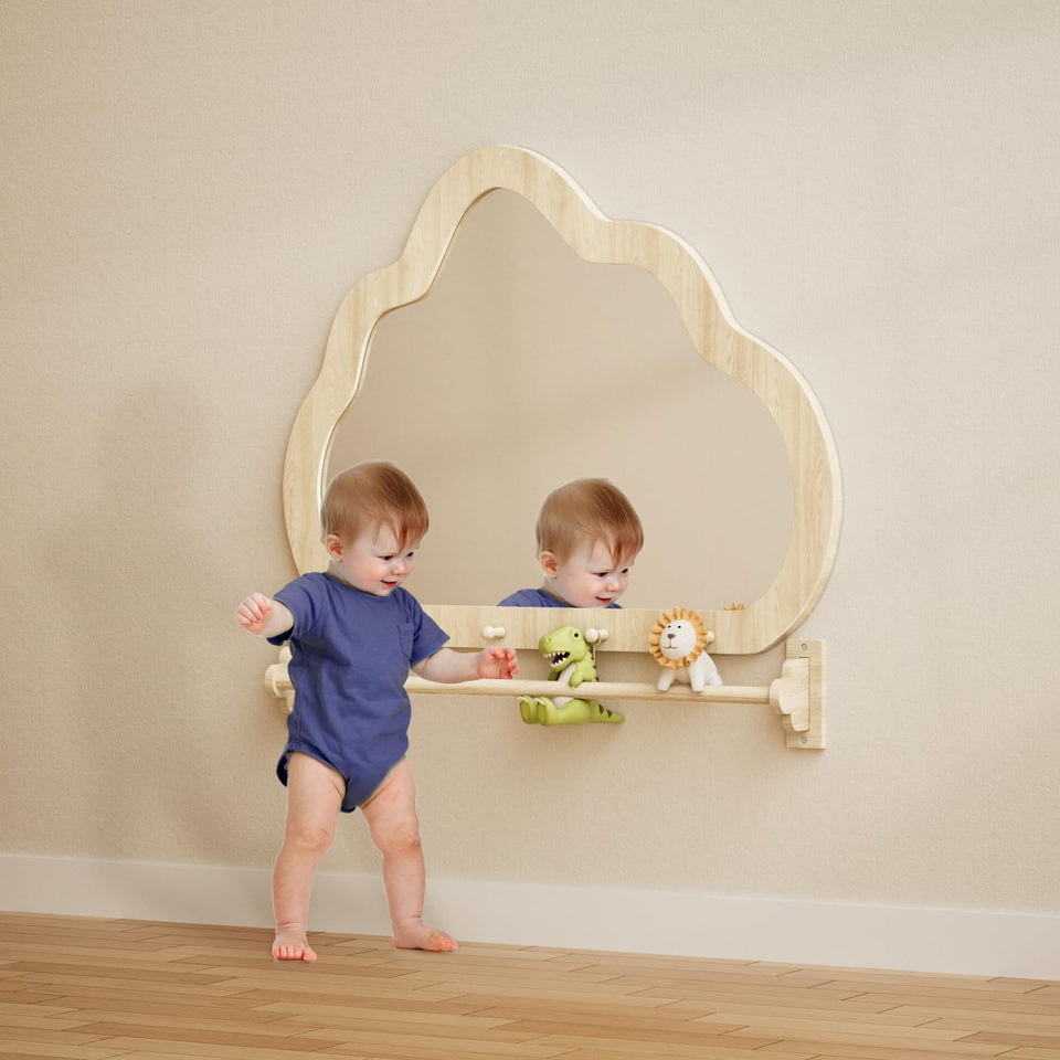 BZBRLZ Montessori mirror bar pull-to-stand supports safe standing practice.