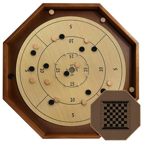 BZnota crokinole board top view shows premium wood craftsmanship for lasting family fun.