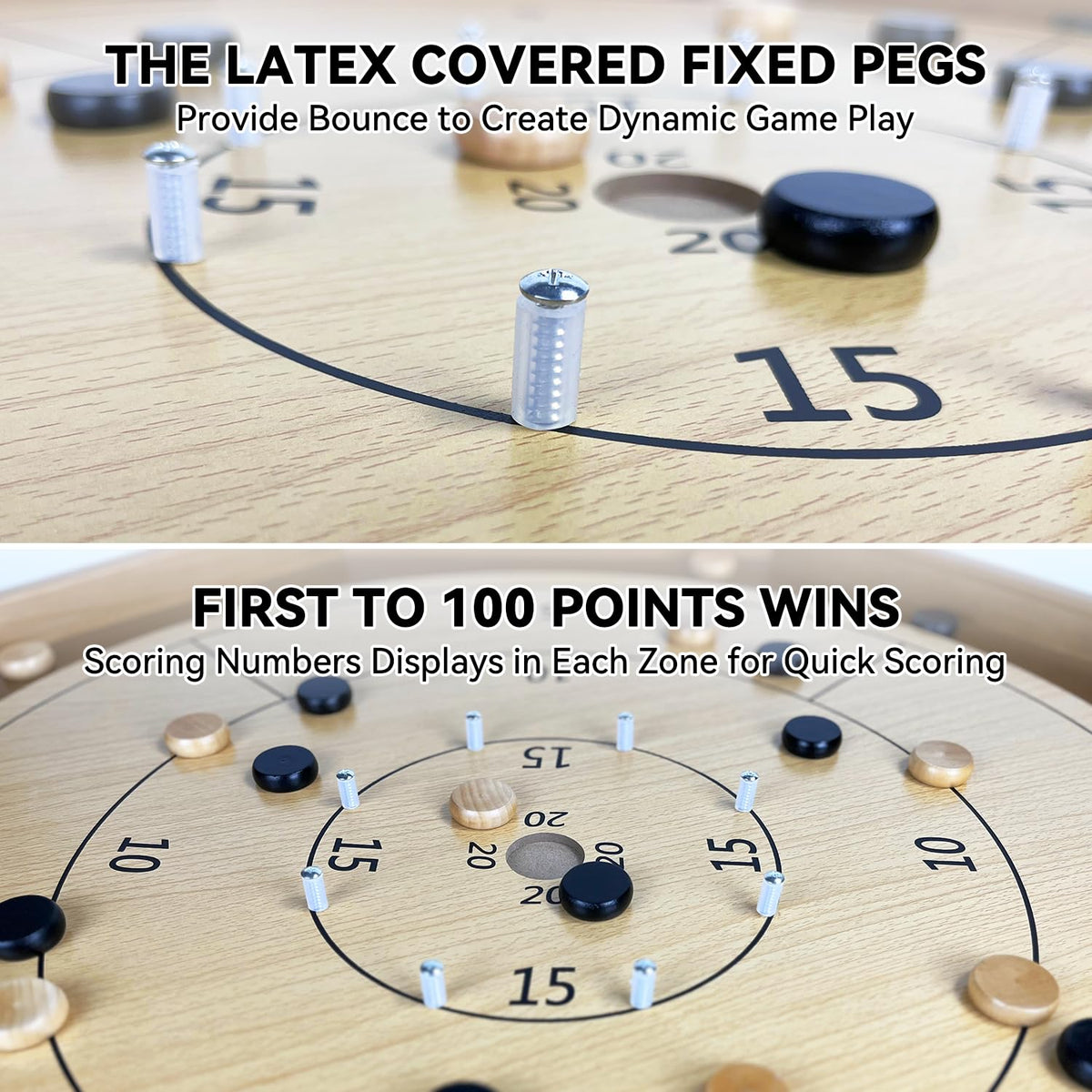 BZnota reverse checker side features classic Checkers on durable wood.
