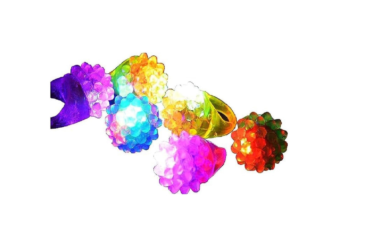 C&H Solutions novelty LED rings flashing colors for lively party celebrations.