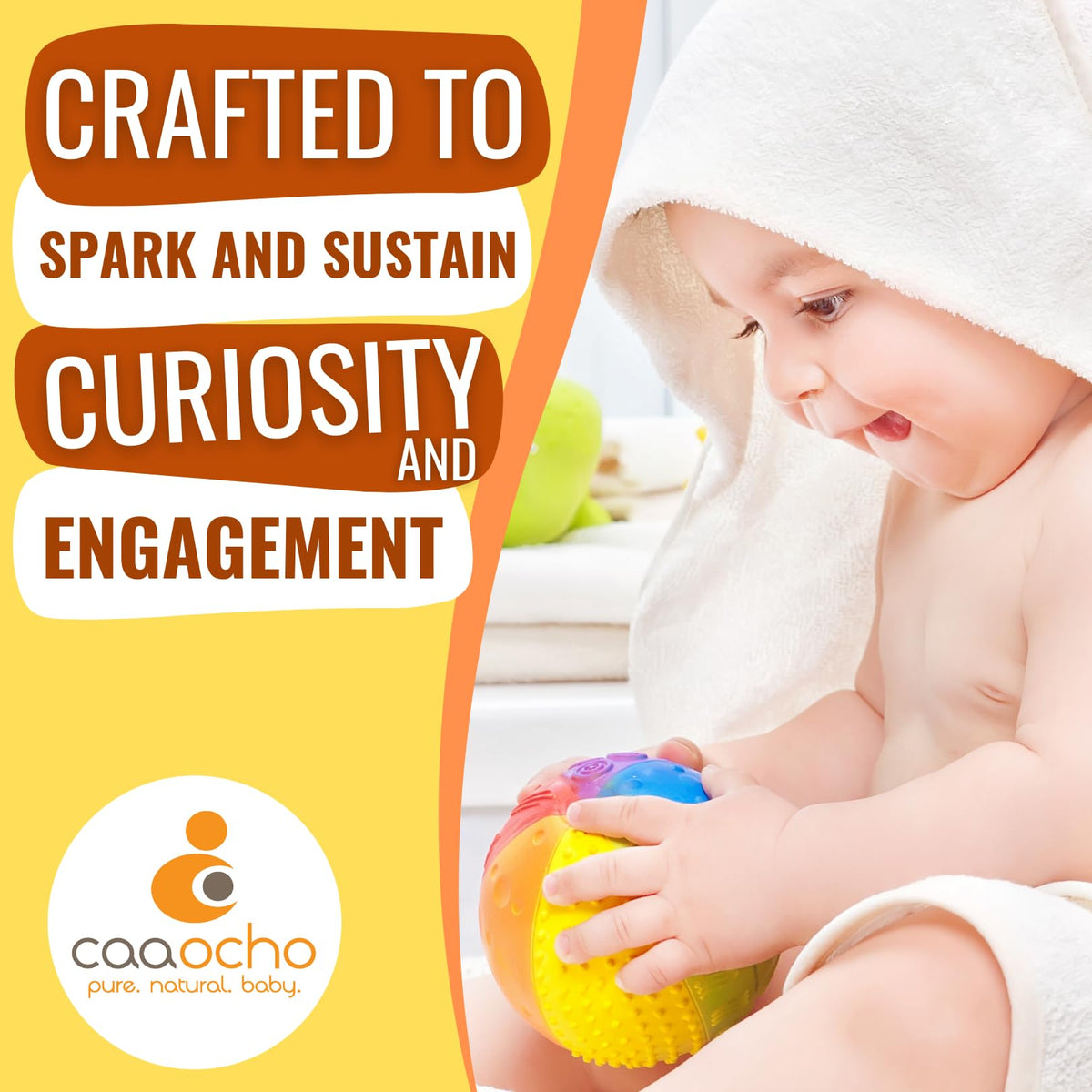 caaocho natural rubber ball BPA-free safe indoor play