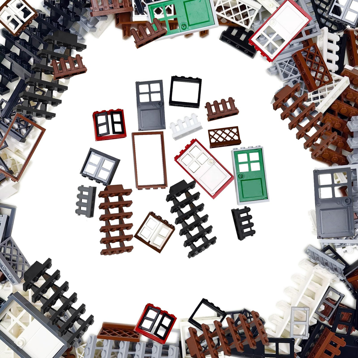 Cabeeskii windows and doors set, opening and closing feature for realistic city-building play.