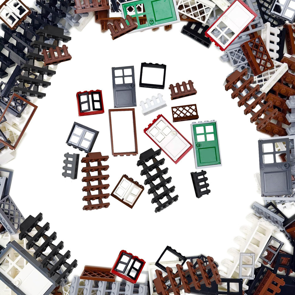 Cabeeskii windows and doors set, opening and closing feature for realistic city-building play.