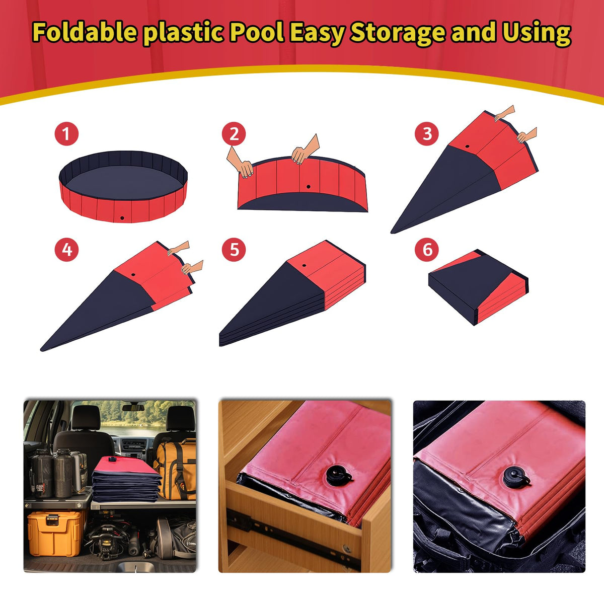 CACSPS foldable dog pool used for pets and kids play