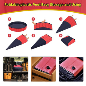CACSPS foldable dog pool used for pets and kids play