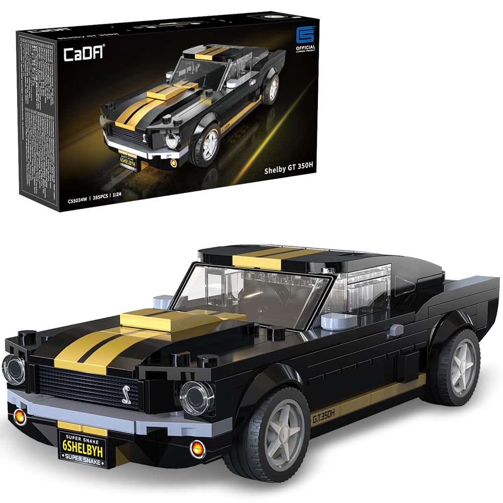 CaDA Shelby GT350H Mustang black front view highlights bold design for desktop display.