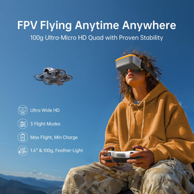 CADDXFPV Protos FPV goggles with 1080p screen for immersive viewing.