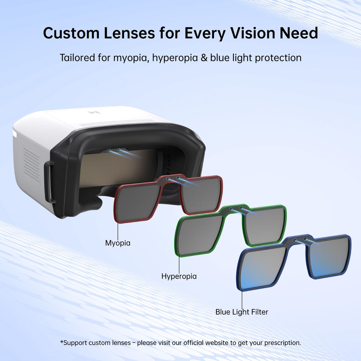CADDXFPV avatar goggles offering lens customization to match vision needs.