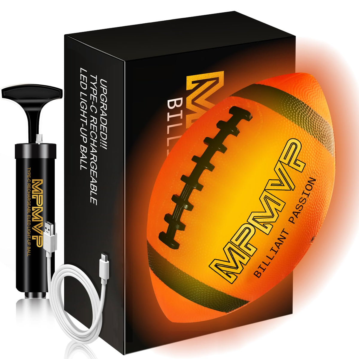 Cadyaw Glow Football night play with bright LEDs for night games.