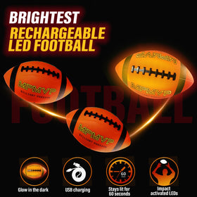 Cadyaw USB-rechargeable football showing quick charging capability.