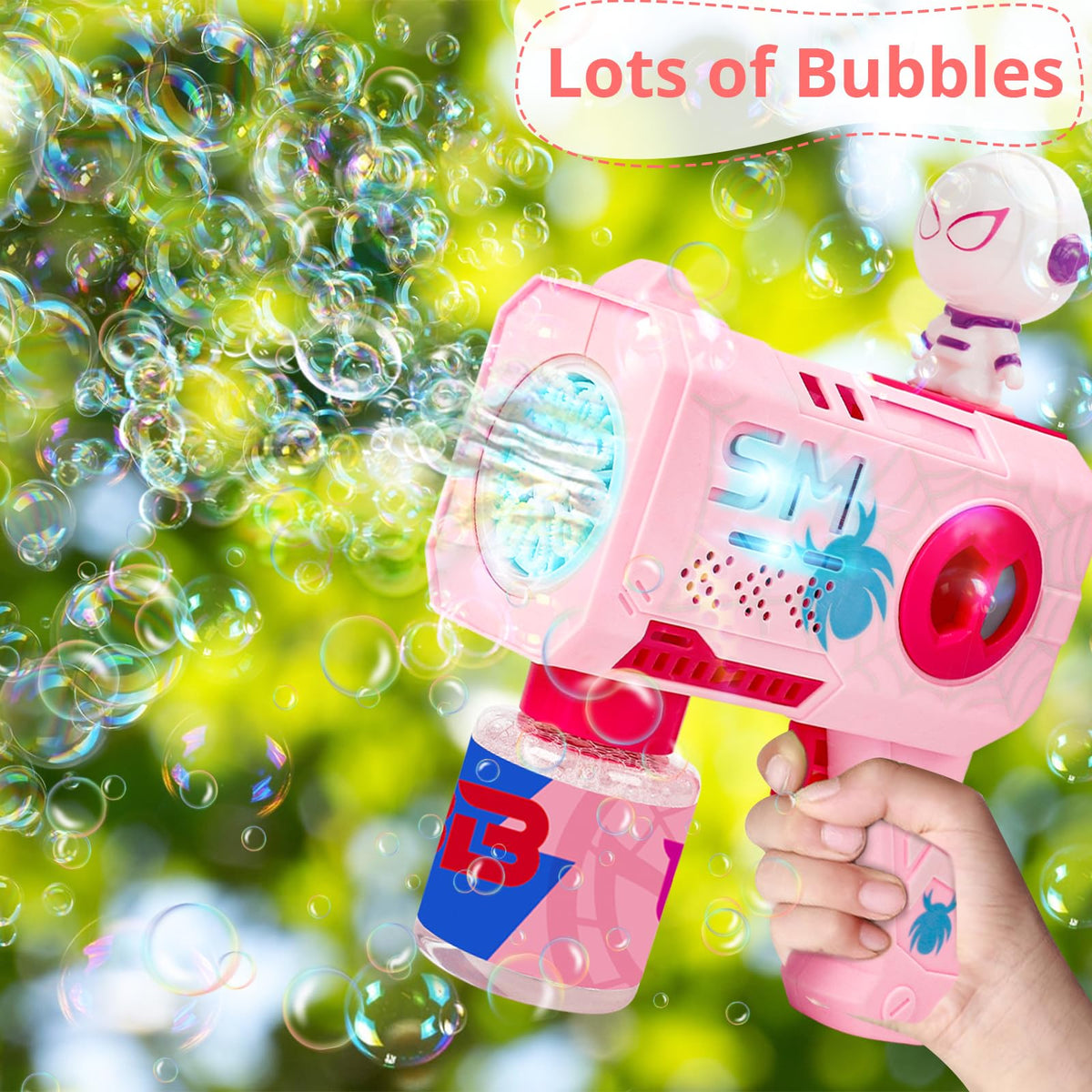 Caerdied Bubble Gun Gift-Set makes a delightful birthday or Easter surprise for kids.
