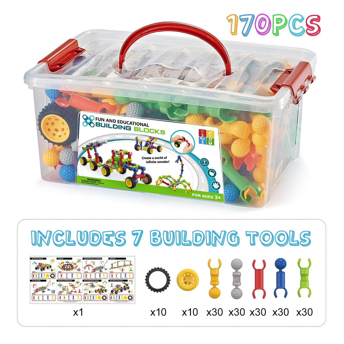 Caferria building blocks storage box keeping play area tidy and portable