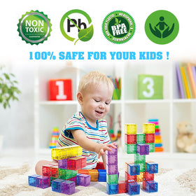 Caferria translucent color blocks reveal magnetic forces during play.
