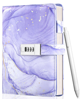 CAGIE diary with lock close-up highlights privacy feature and durable cover.