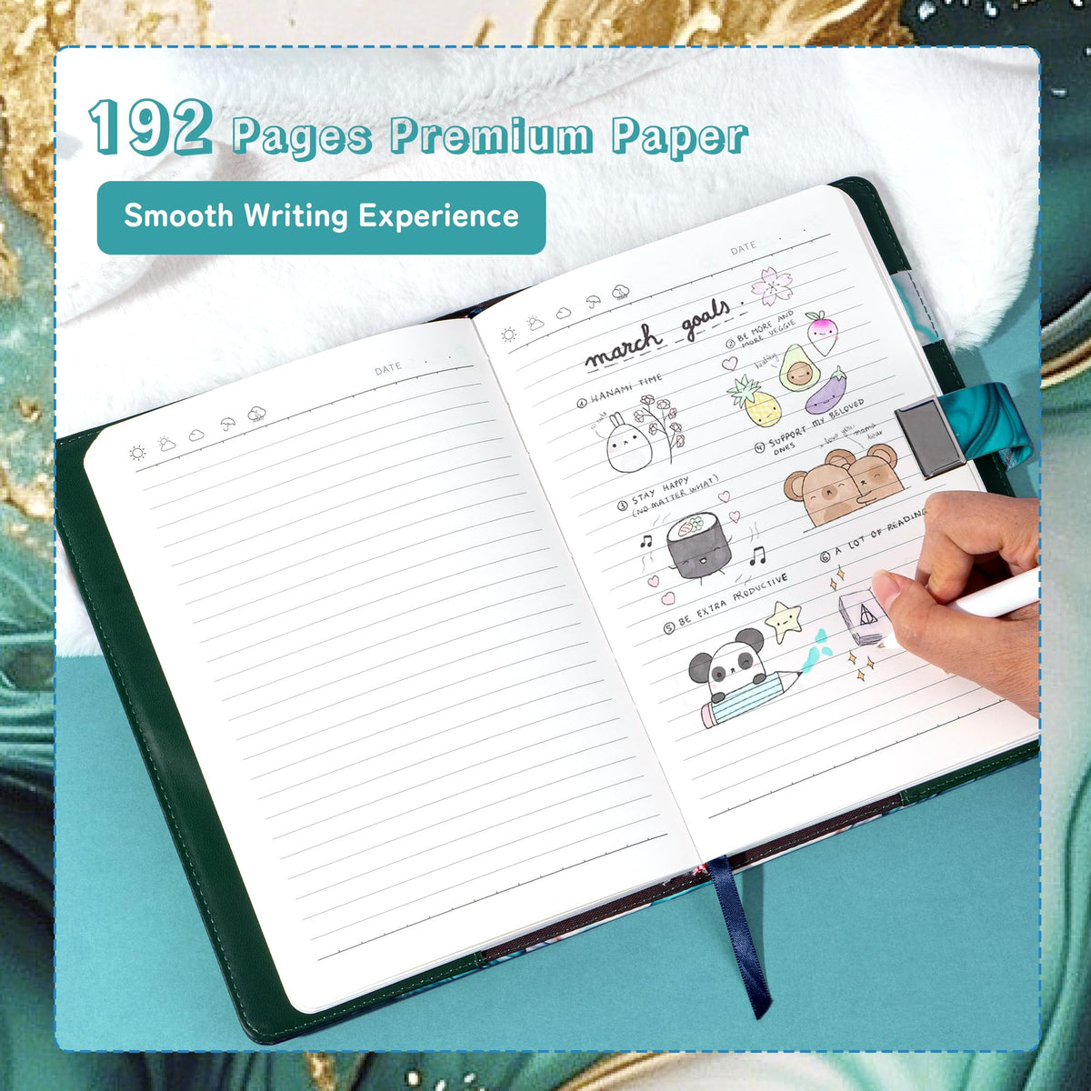 CAGIE diary lock A5 pages for neat handwriting on the go