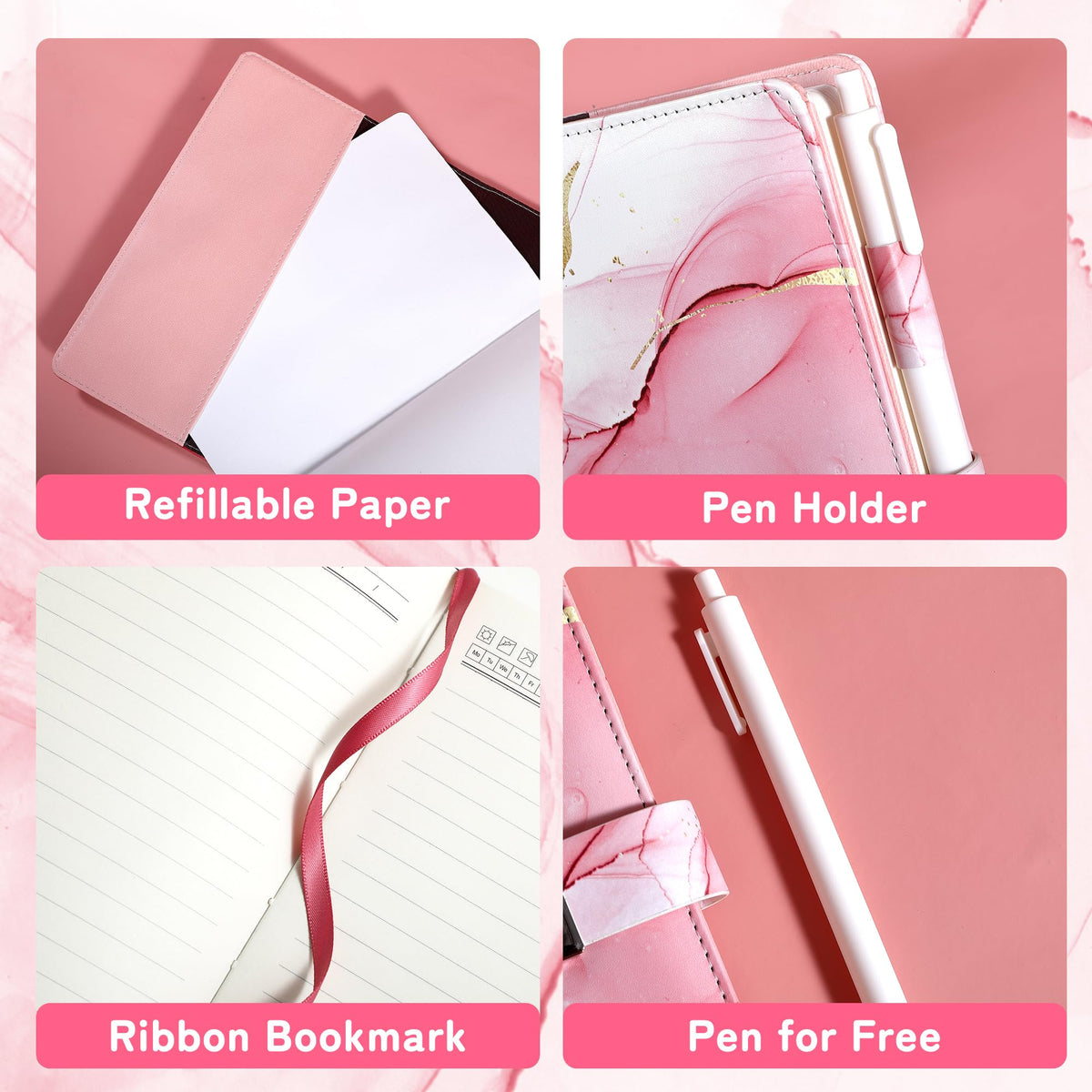 CAGIE refillable inner pages provide lasting use while protecting the cover.
