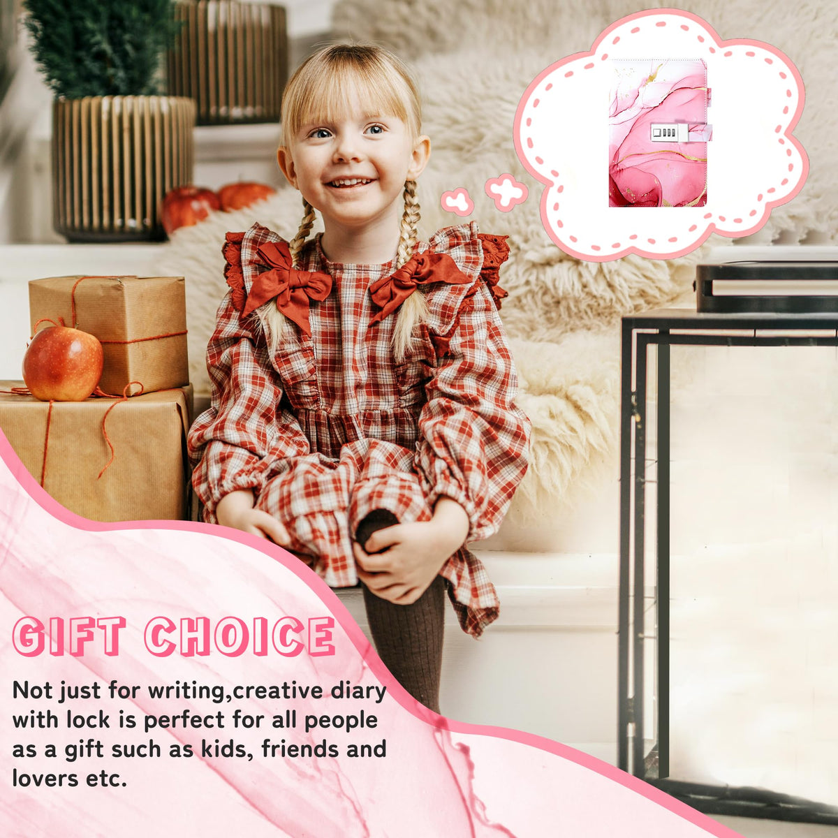 CAGIE diary with ribbon bookmark helps you find important entries quickly.