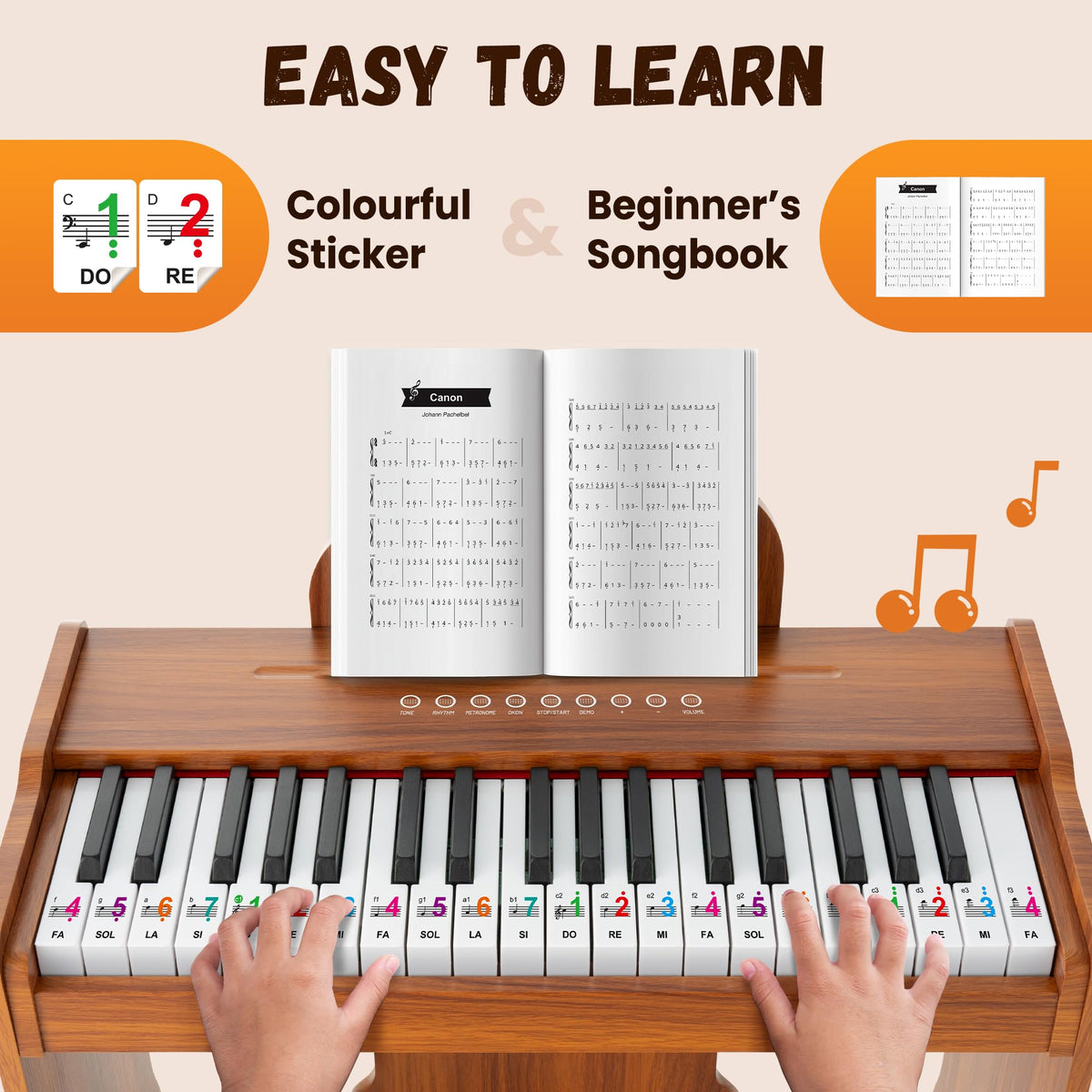 CAHAYA color note stickers help kids learn pitches and routines