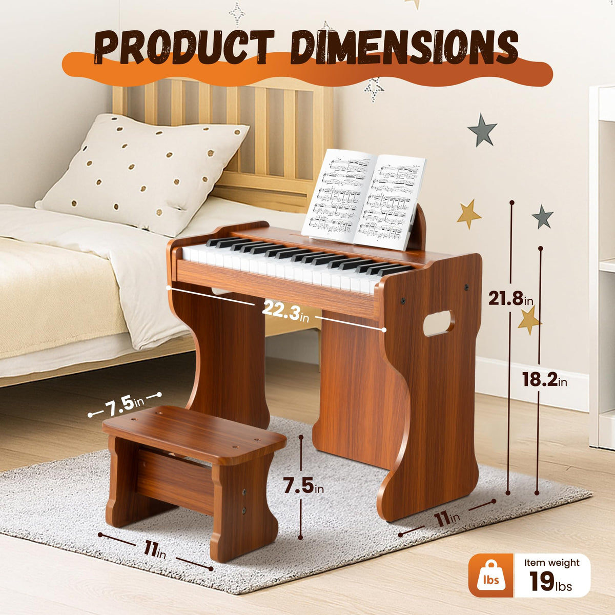 CAHAYA included songbook supports two-handed practice and musical literacy