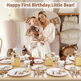 Caisehabu Beary First Birthday cups provide sturdy beverage support