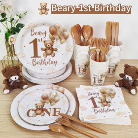 Caisehabu Beary First Birthday cutlery offers convenient one-time use