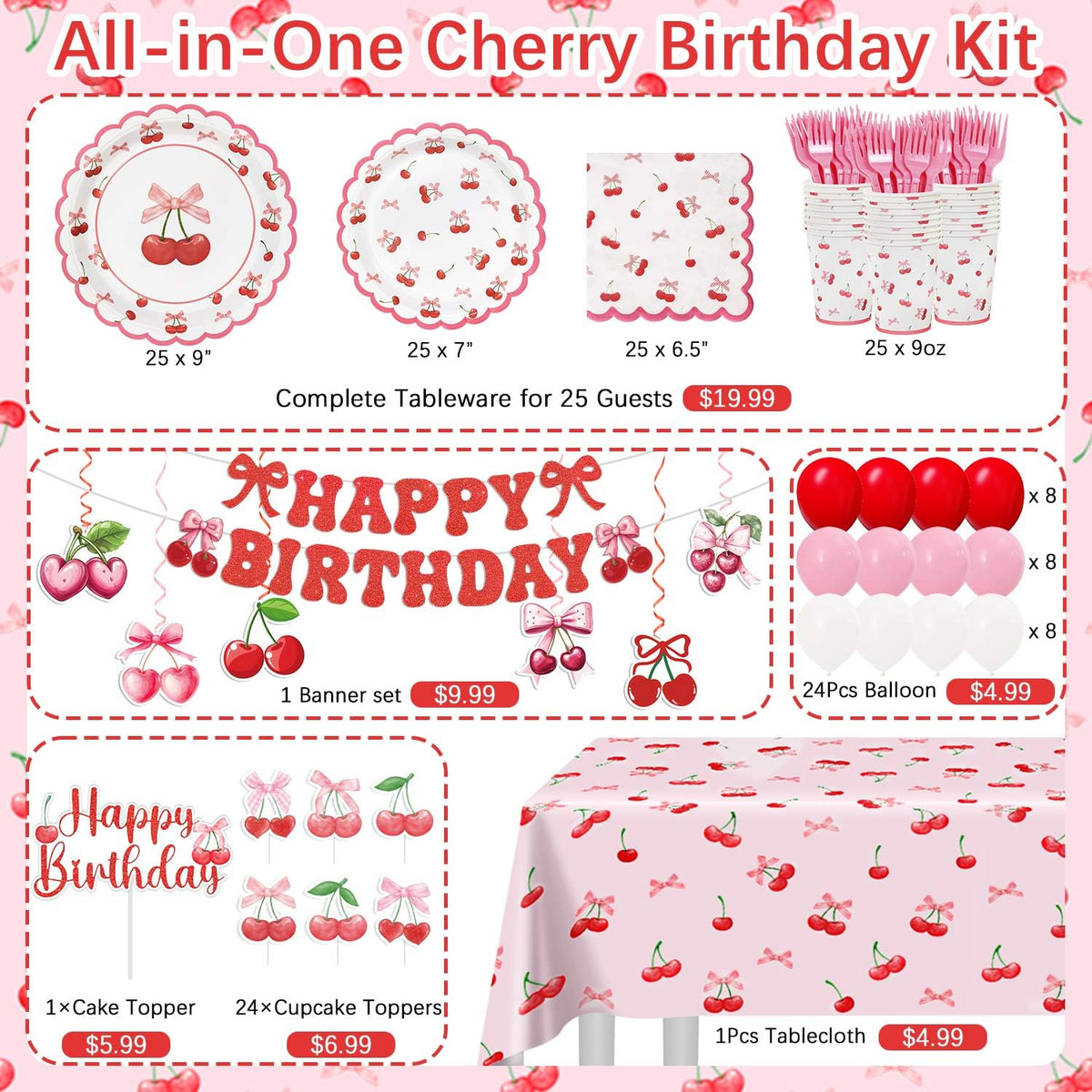 Caisehabu cherry balloons add color and energy to the celebration.