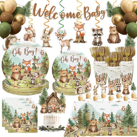 Caisehabu woodland-animals-plates sturdy and oil-resistant for quick cleanup.