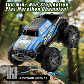 Calefwe Amphibious RC Car side view showing rugged all-terrain tires