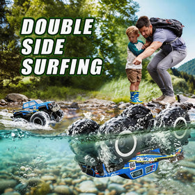 Calefwe RC Car with IPX-7 waterproof design gliding on water