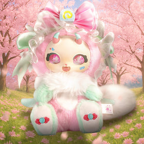 CALEMBOU collectible plush on shelf—colorful kawaii accents brighten a collection.