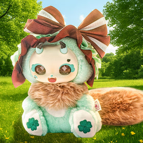 CALEMBOU plush on a desk or shelf—compact display with charm.