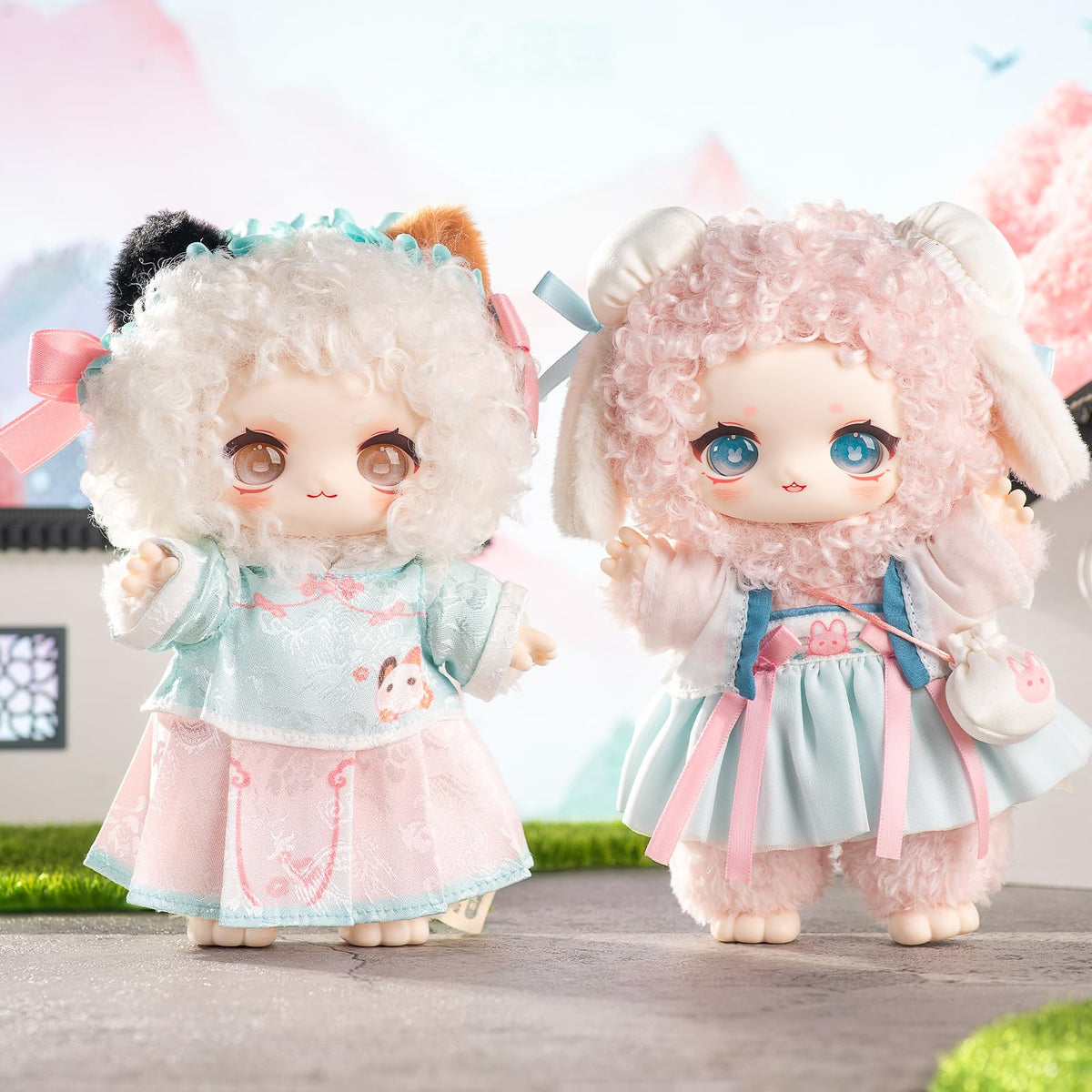 CALEMBOU plush doll river scene ideal for shelf display and collection rotation