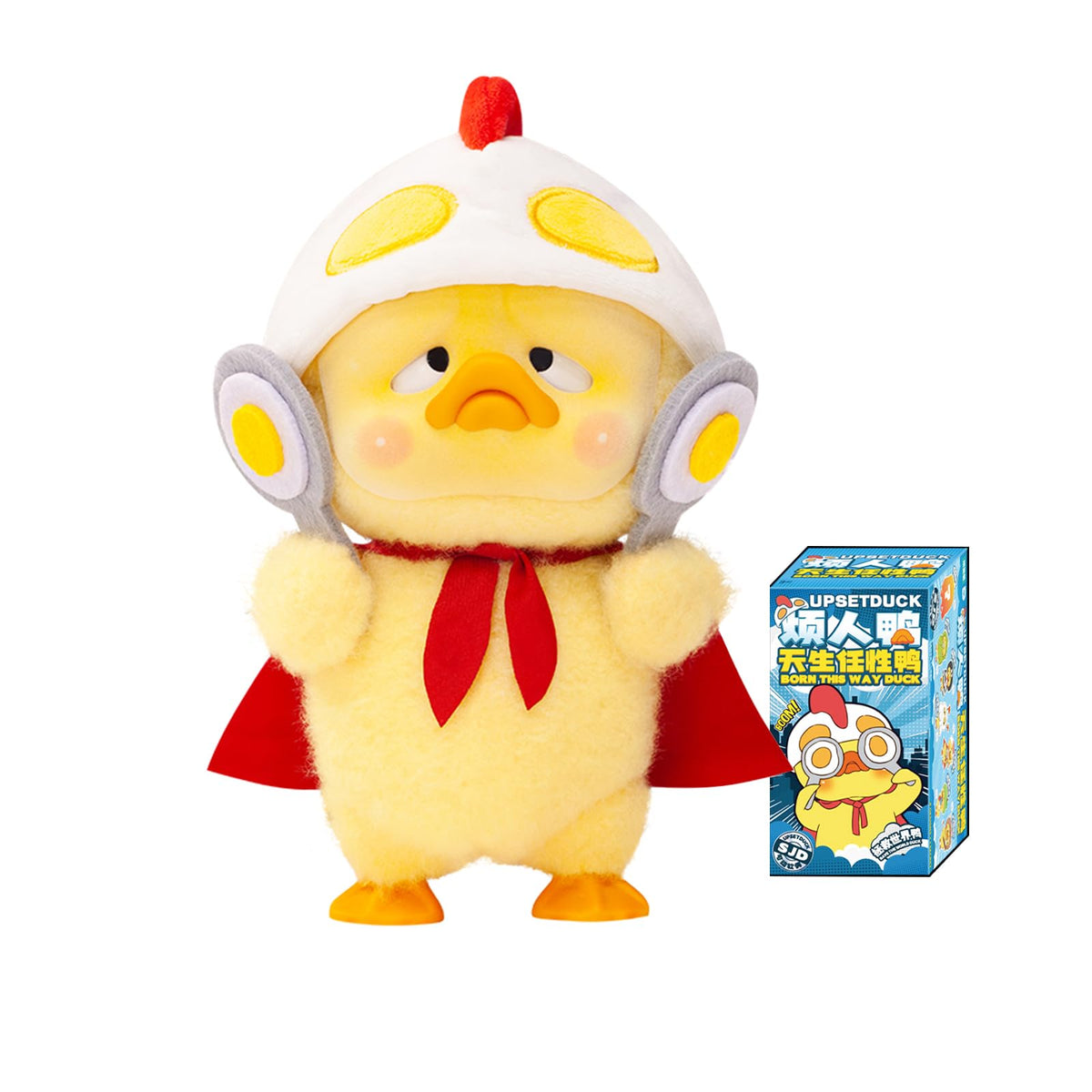 Calembou Upsetduck plush doll posing for display.